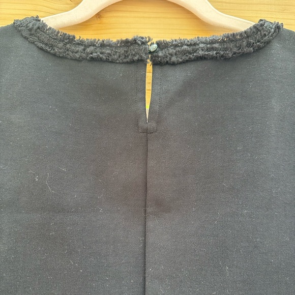 J. Crew NWOT Black Tweed Lace Overlay Sleeveless Top Blouse Medium Fully Lined - Picture 6 of 15